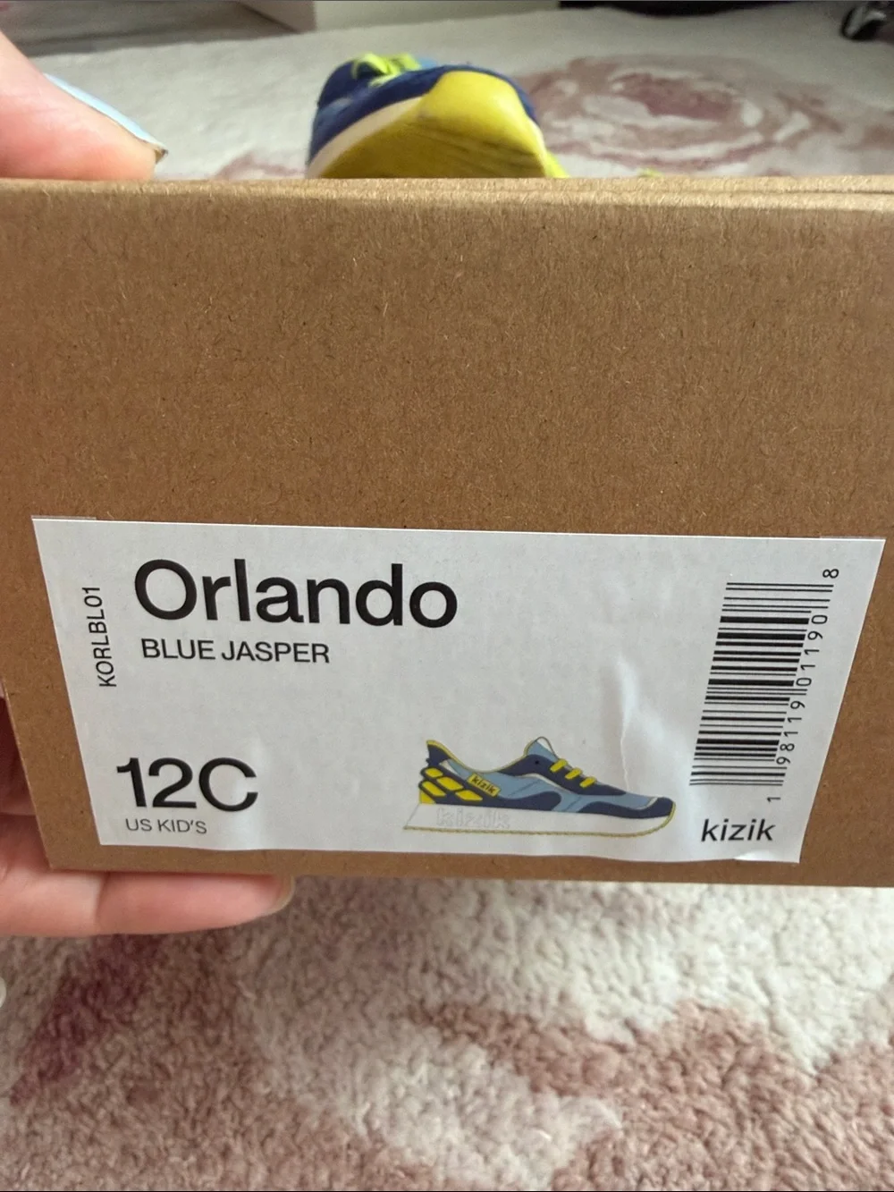 Kizik Kids Blue and Neon Yellow Athletic Play Sneakers